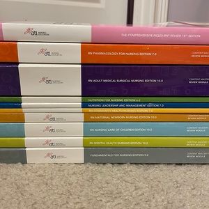 Set of 10 ATI RN Books for Nursing